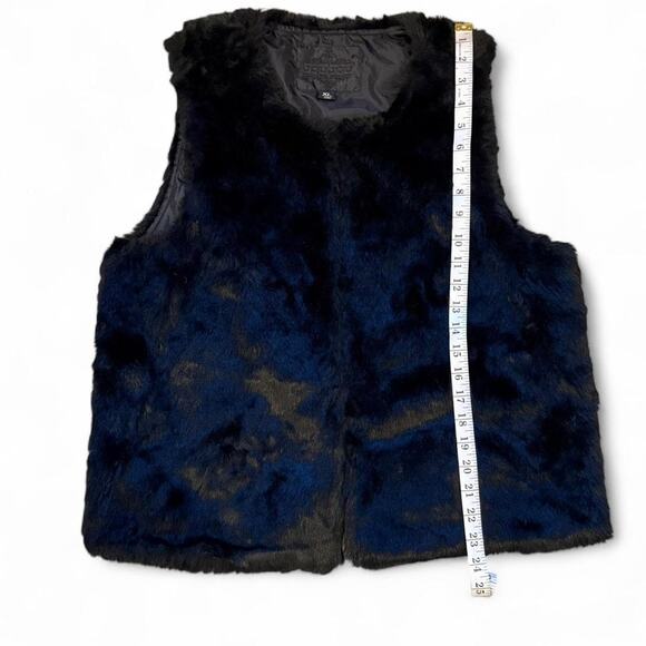 Y2k goth punk inspired JOUJOU black faux fur vest womens size XL - Picture 7 of 8